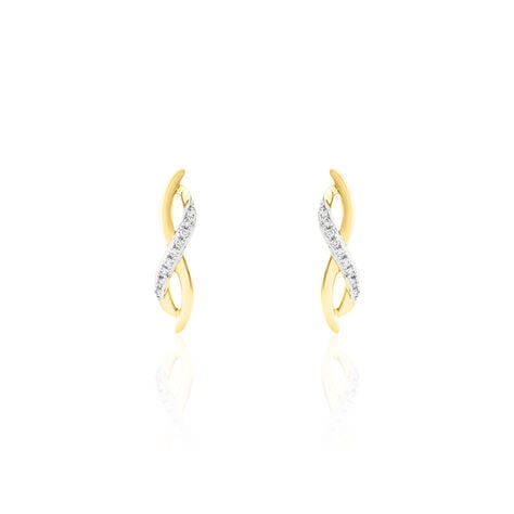 Boucles D'oreilles Puces Smina Or Jaune Diamant - Pendantes Femme | Marc Orian