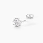 Boucles D'oreilles Puces Gisabel Argent Blanc Oxyde De Zirconium - Puces Femme | Marc Orian