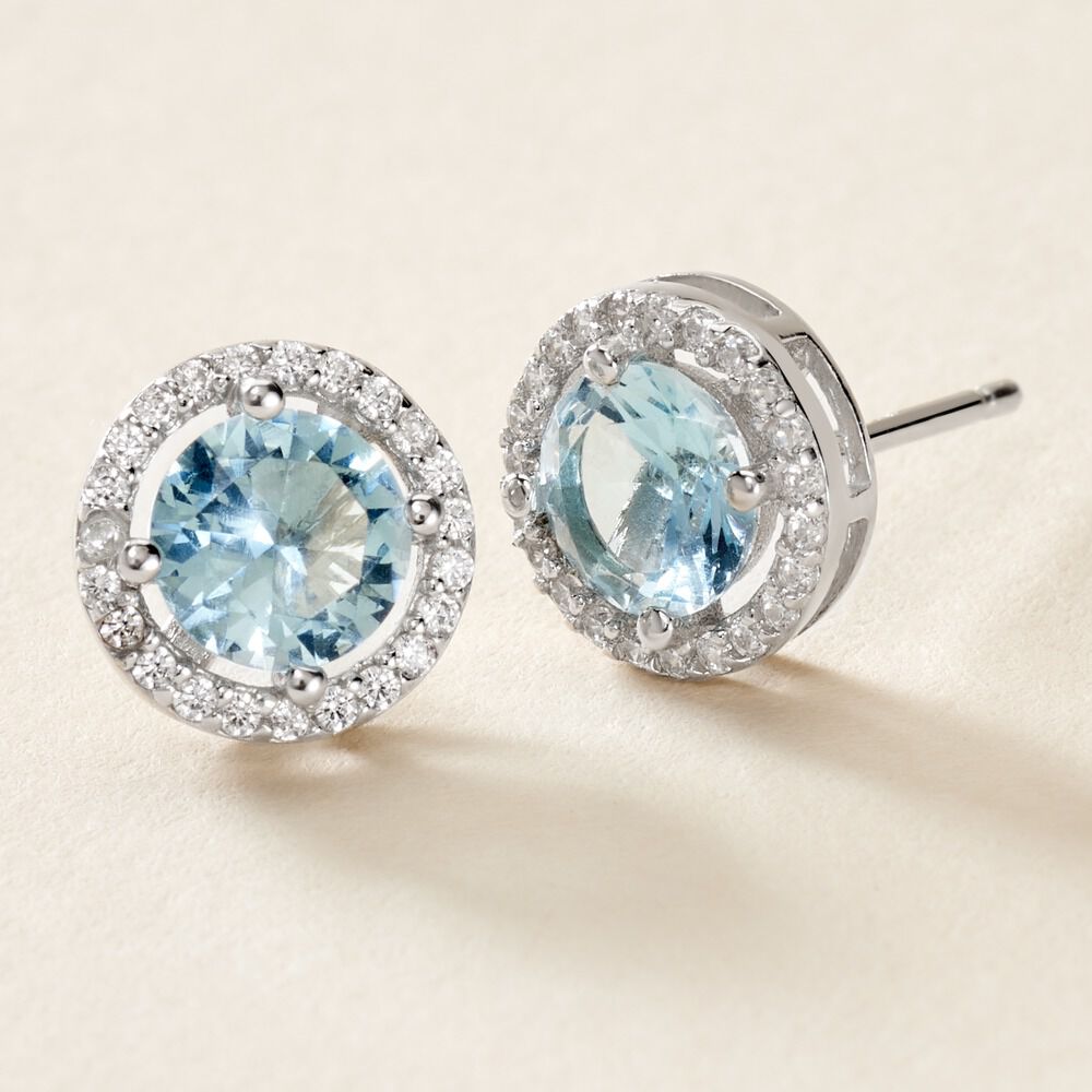 Boucles D'oreilles Puces Rio Argent Blanc Oxyde - Puces Femme | Marc Orian