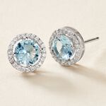 Boucles D'oreilles Puces Rio Argent Blanc Oxyde - Puces Femme | Marc Orian