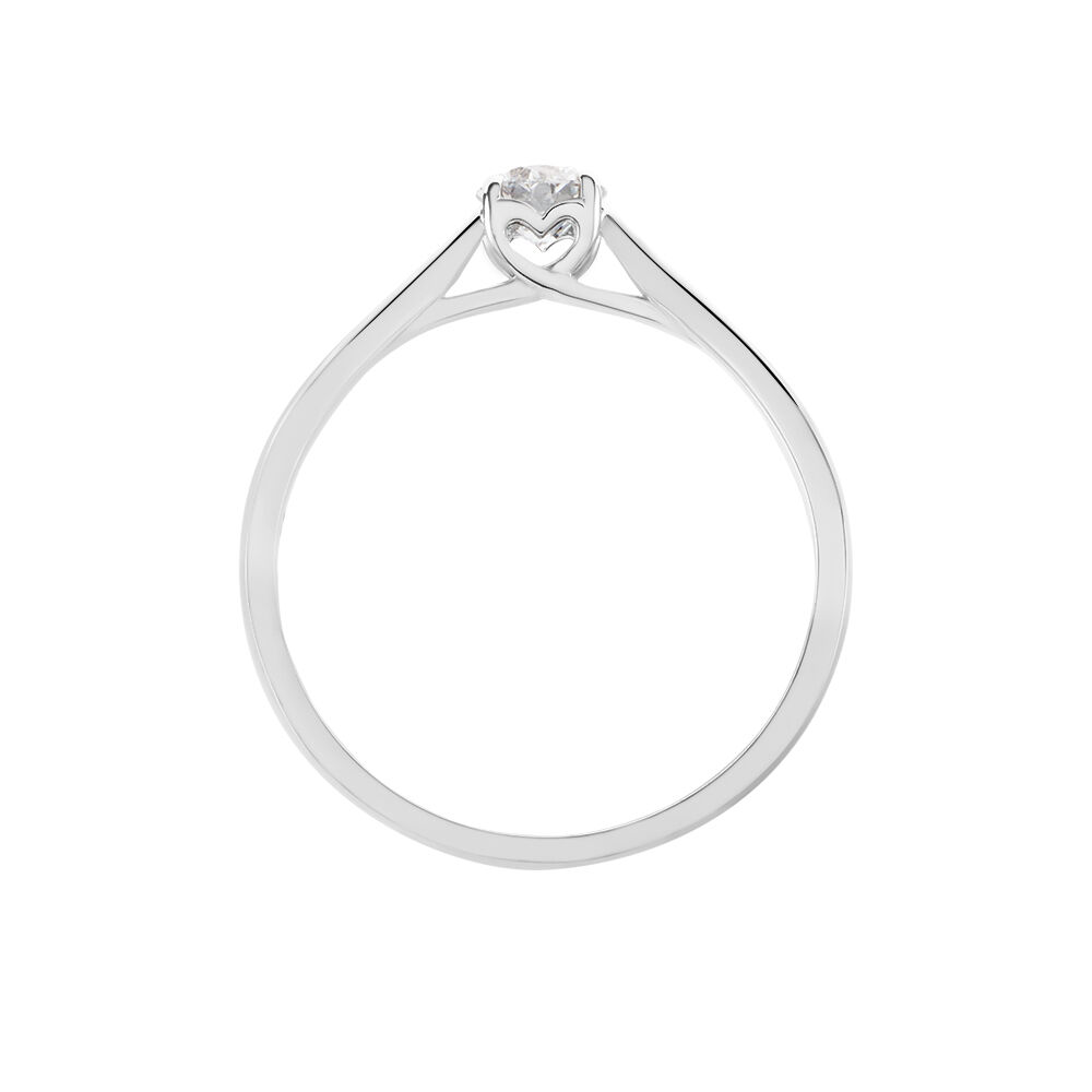 Bague Solitaire Vicoeuria Or Blanc Diamant Synth&eacute;tique - Parures de mariage Femme | Marc Orian