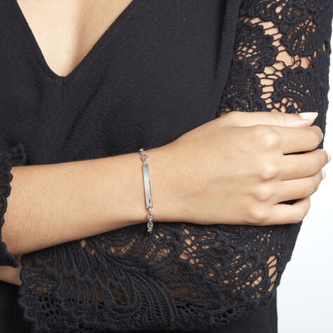 Bracelet Identité Carrus Argent Blanc - Gourmettes Femme | Marc Orian