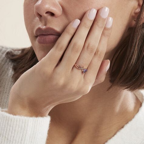 Bague Argent Rose Avalon Oxyde De Zirconium - Bagues Solitaire Femme | Marc Orian