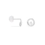 Boucles D'oreilles Puces Dolly Or Blanc Oxyde De Zirconium - Puces Femme | Marc Orian
