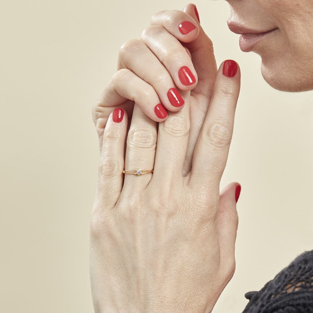 Bague Veroucha Or Jaune Oxyde De Zirconium - Bagues Solitaire Femme | Marc Orian