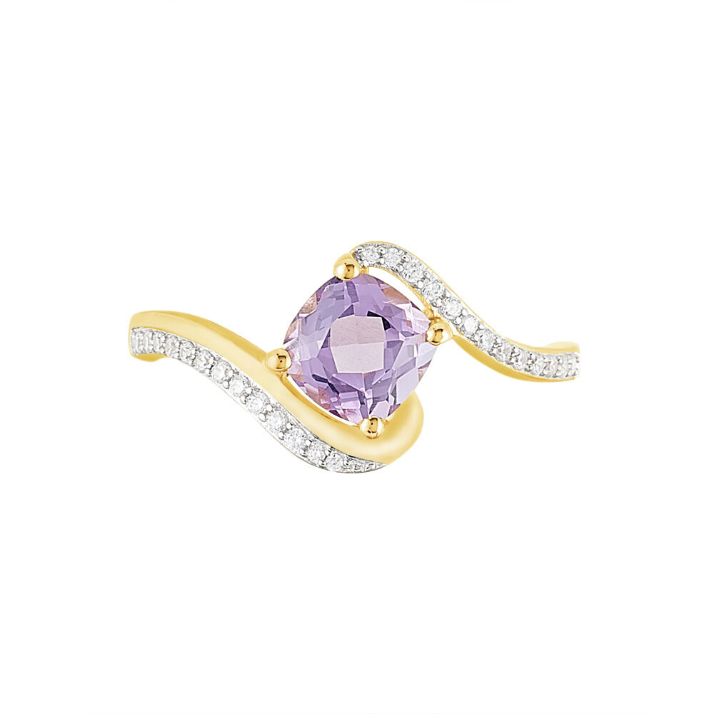 Bague Maria-serena Or Jaune Amethyste Et Oxyde De Zirconium - Bagues pierres fines Femme | Marc Orian