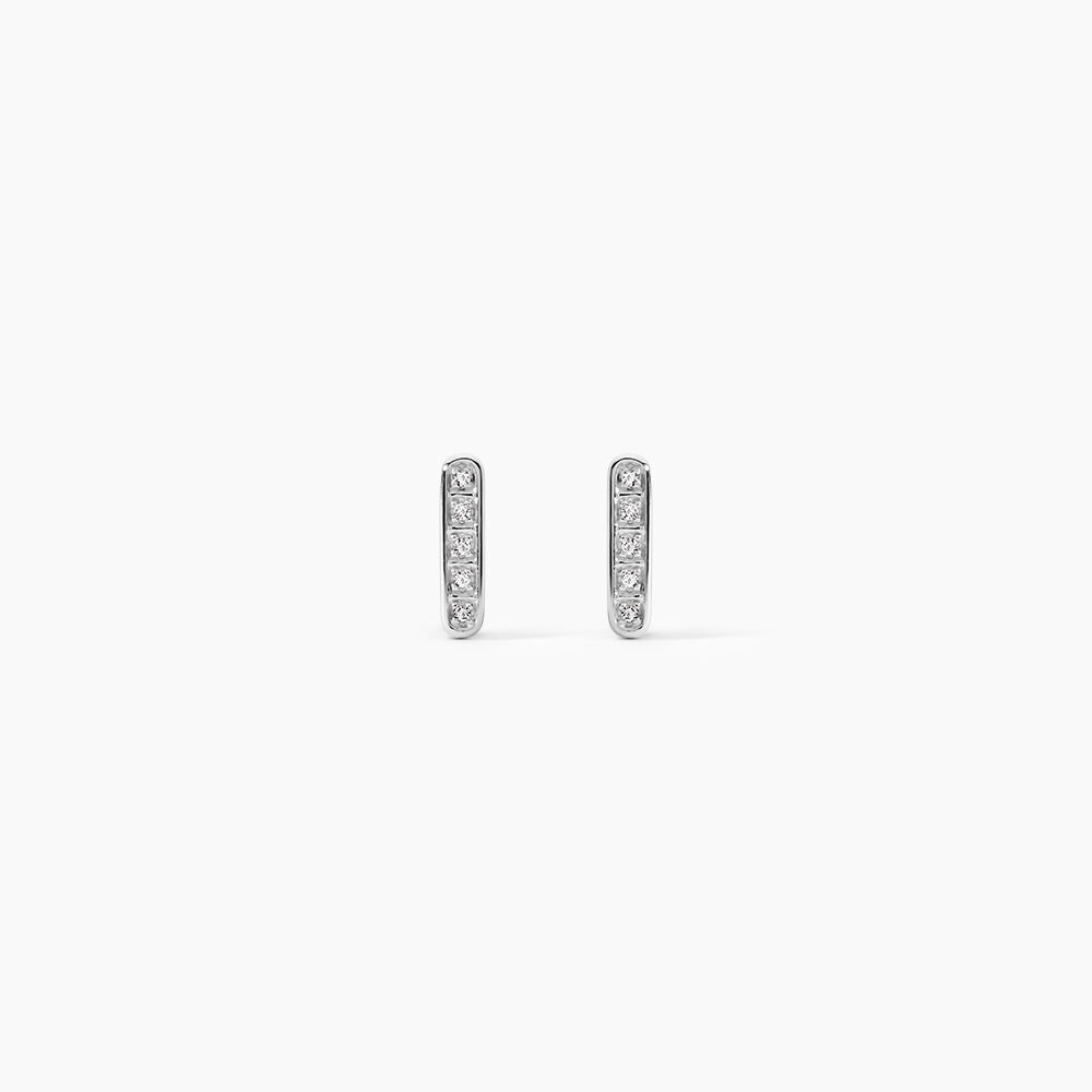 Boucles D'oreilles Puces Rosalin Blanc Diamant Blanc - Puces Femme | Marc Orian