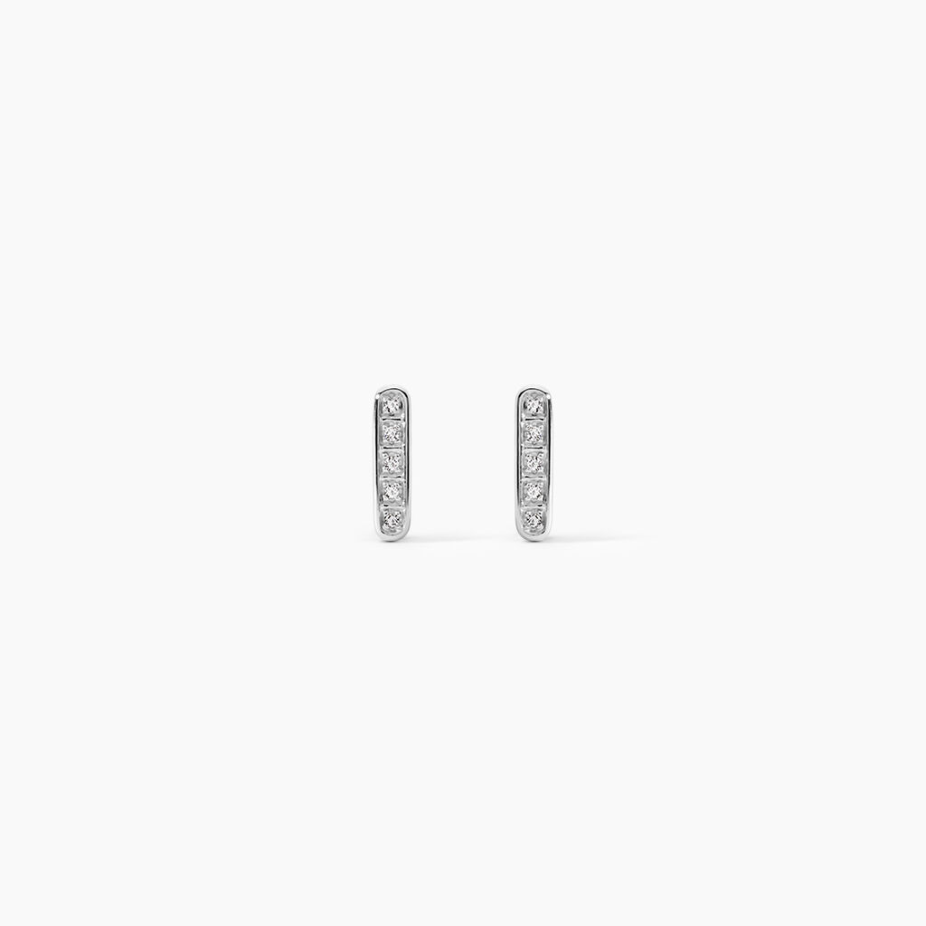 Boucles D'oreilles Puces Rosalin Blanc Diamant Blanc - Puces Femme | Marc Orian