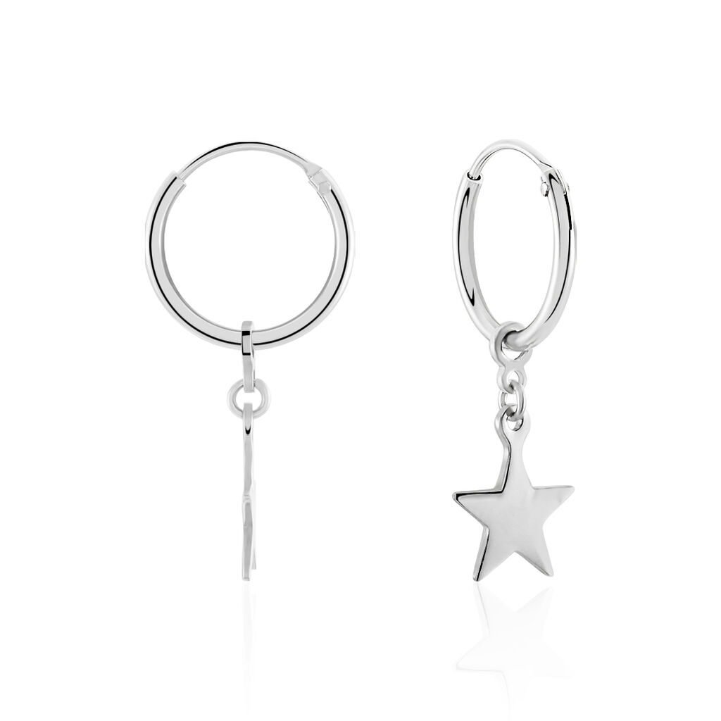 Cr&eacute;oles Elvyn Argent Blanc - Boucles d'oreilles pampille Femme | Marc Orian