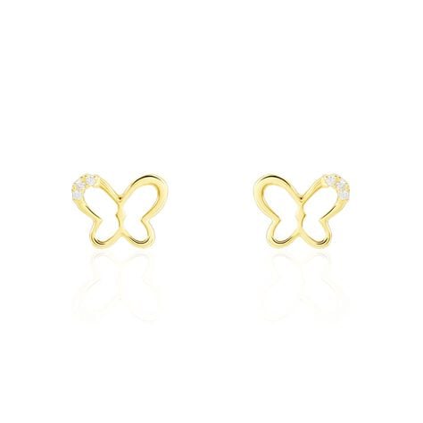 Boucles D'oreilles Puces Camomille Or Jaune Oxyde De Zirconium - Puces Enfant | Marc Orian