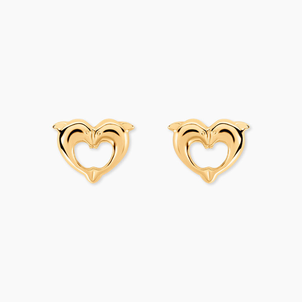 Boucles D'oreilles Puces Fulvie Double Dauphins Or Jaune - Puces Femme | Marc Orian