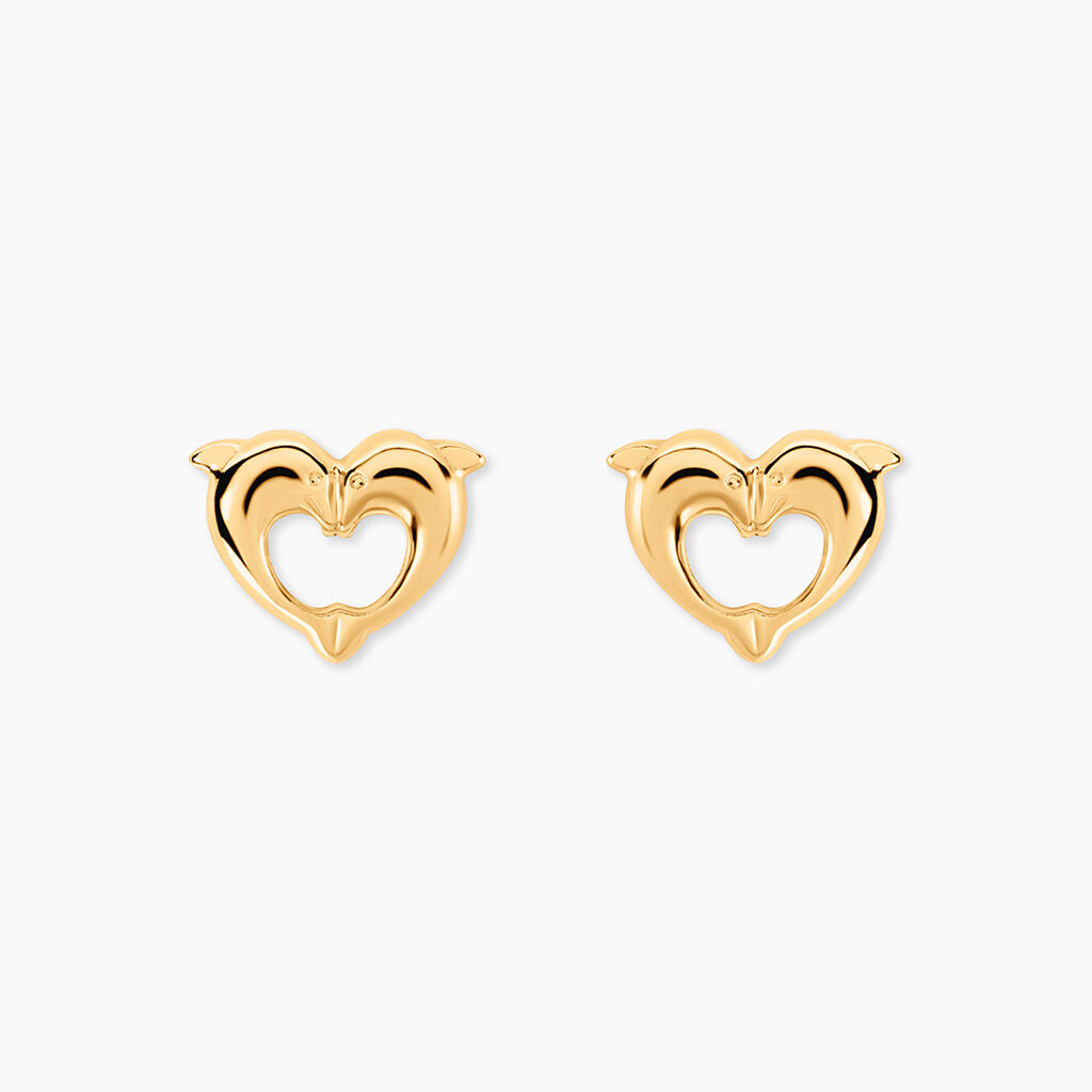Boucles D'oreilles Puces Fulvie Double Dauphins Or Jaune - Puces Femme | Marc Orian