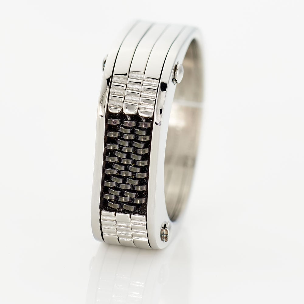 Bague Annastasia Acier Blanc - Bijoux fantaisie Homme | Marc Orian