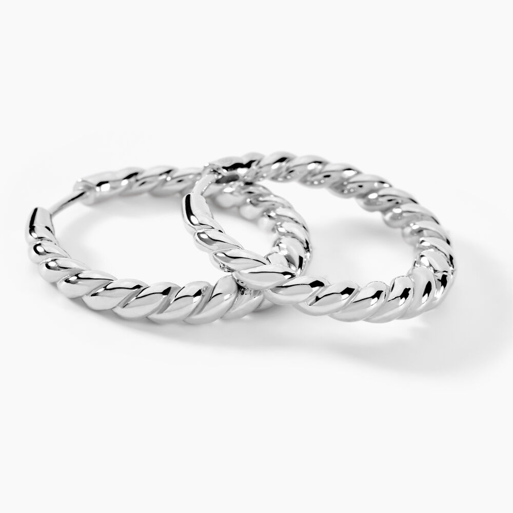Créoles Ysanne Argent Blanc - Créoles Femme | Marc Orian
