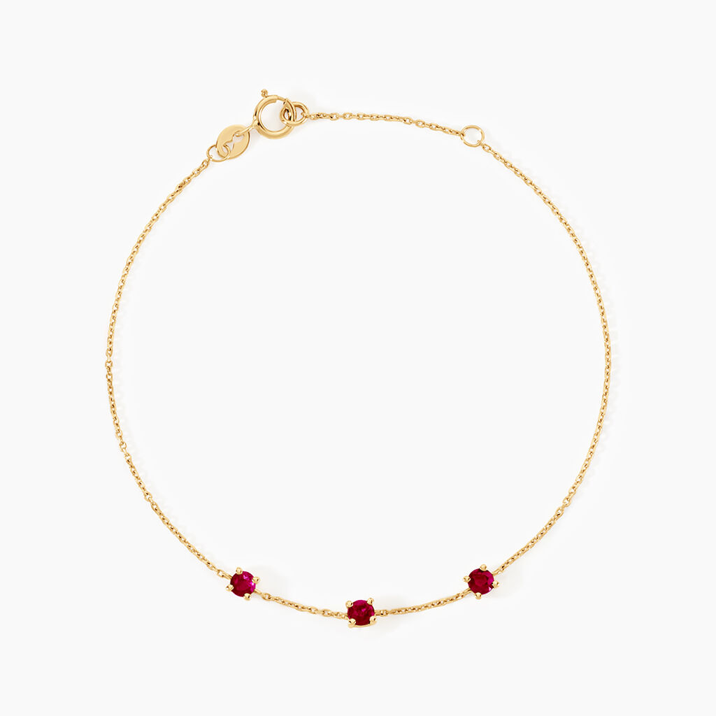 Bracelet Esmerald Rendez-Vous Or Jaune Rubis - Bracelets chaînes Femme | Marc Orian