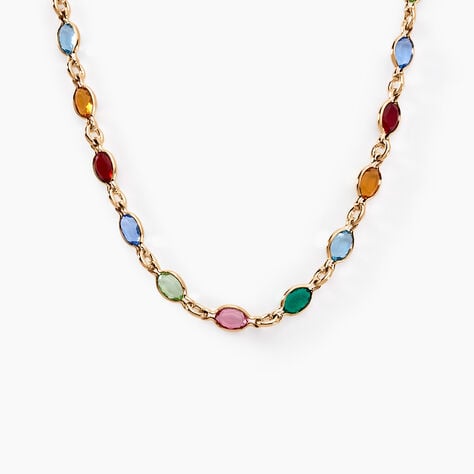 Collier Ilvaae Plaqu&eacute; Or Jaune Pierre De Synthese - Colliers avec pierres Femme | Marc Orian