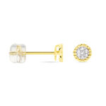 Boucles D'oreilles Puces Vaina Or Jaune Diamant - Puces Femme | Marc Orian