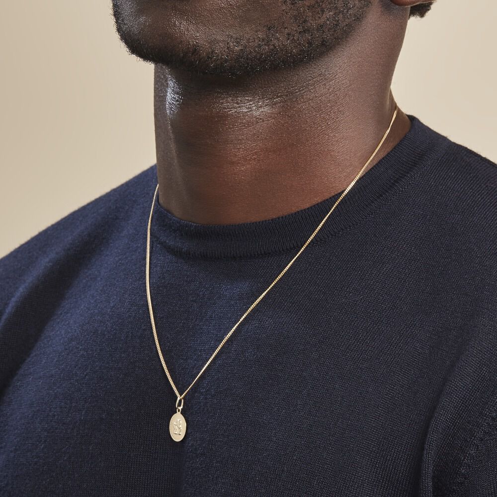 Pendentif Ange Rond Cisele Or Jaune - Médailles et médaillons Famille | Marc Orian