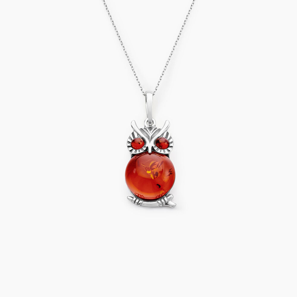 Pendentif Argent Blanc Benoite Ambre - Pendentifs Femme | Marc Orian
