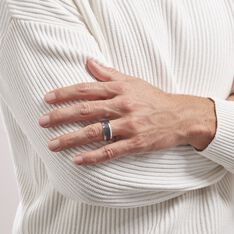 Bague Acier Blanc Tdeg Oxydes De Zirconium - Bague fantaisie Homme | Marc Orian