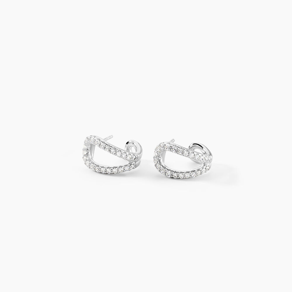 Cr&eacute;oles Livie Argent Blanc Oxyde De Zirconium - Cr&eacute;oles Femme | Marc Orian