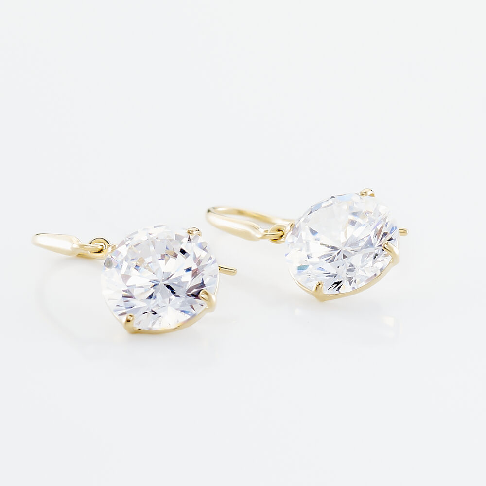 Boucles D'oreilles Pendantes Oxyde Rond Or Jaune Oxyde De Zirconium - Pendantes Femme | Marc Orian