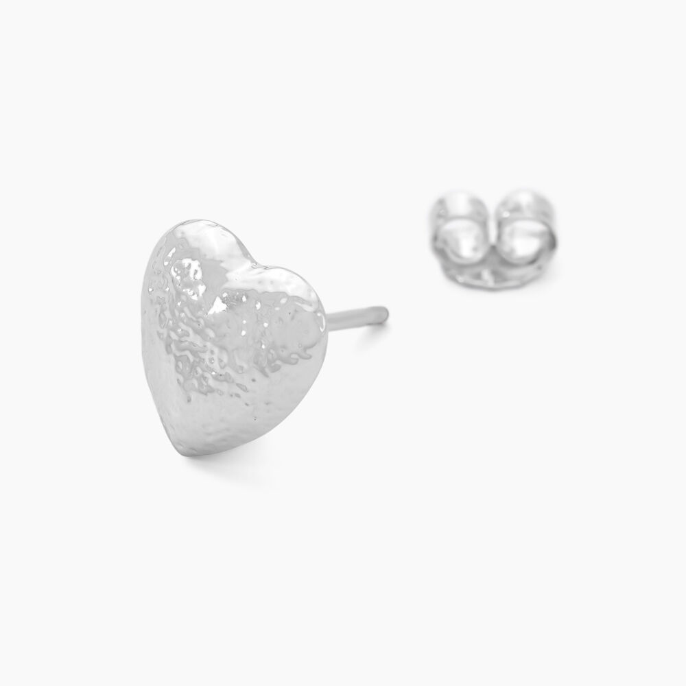 Boucles D'oreilles Puces With Love Argent Blanc - Puces Femme | Marc Orian