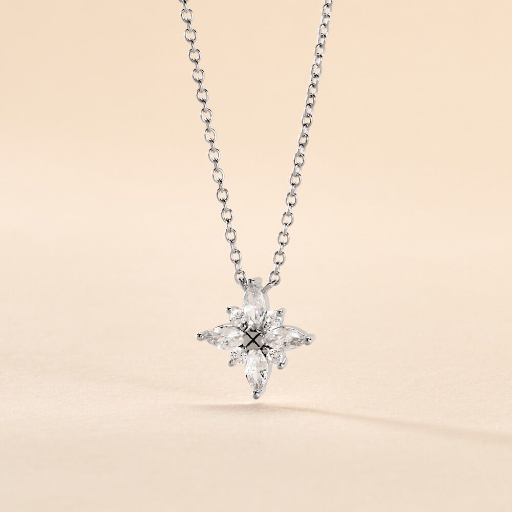 Collier Eclat Argent Blanc Oxyde De Zirconium - Colliers avec pierres Femme | Marc Orian