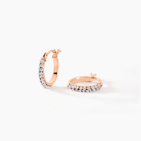 Créoles Sandrine Or Rose Strass - Créoles Femme | Marc Orian