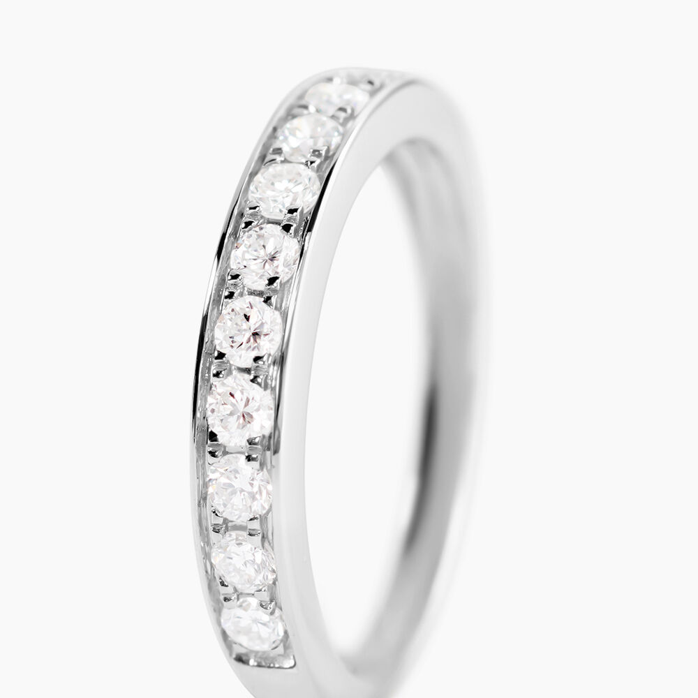 Demi-alliance Or Blanc Valentine Diamants Synthetique - Alliances duo Femme | Marc Orian