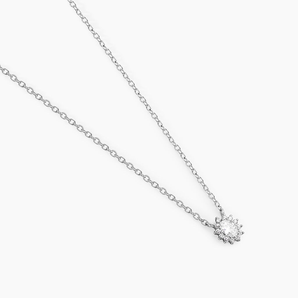 Collier Oliviane Argent Blanc Oxyde De Zirconium - Colliers avec pierres Femme | Marc Orian