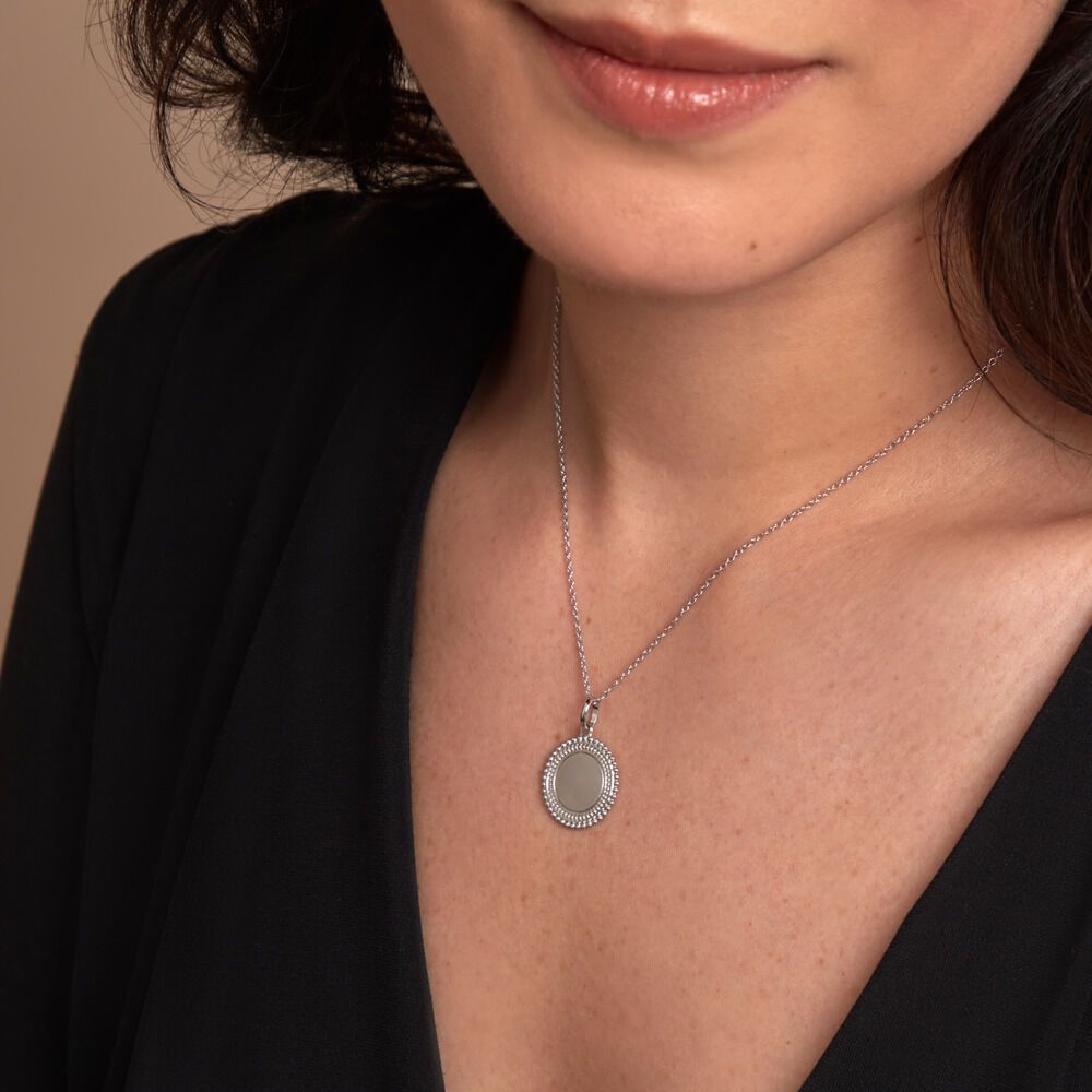 Pendentif Ashe Argent Blanc - Médailles et médaillons Femme | Marc Orian
