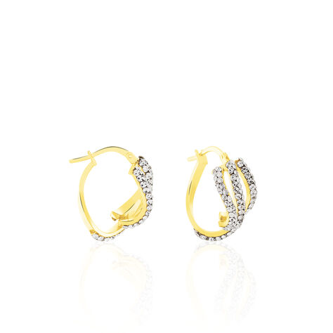 Créoles Hewie Or Jaune Strass - Boucles d'oreilles Créoles Femme | Marc Orian