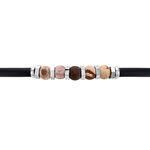 Bracelet Jourdan Caoutchouc Noir Agate - Bracelets cha&icirc;nes Homme | Marc Orian