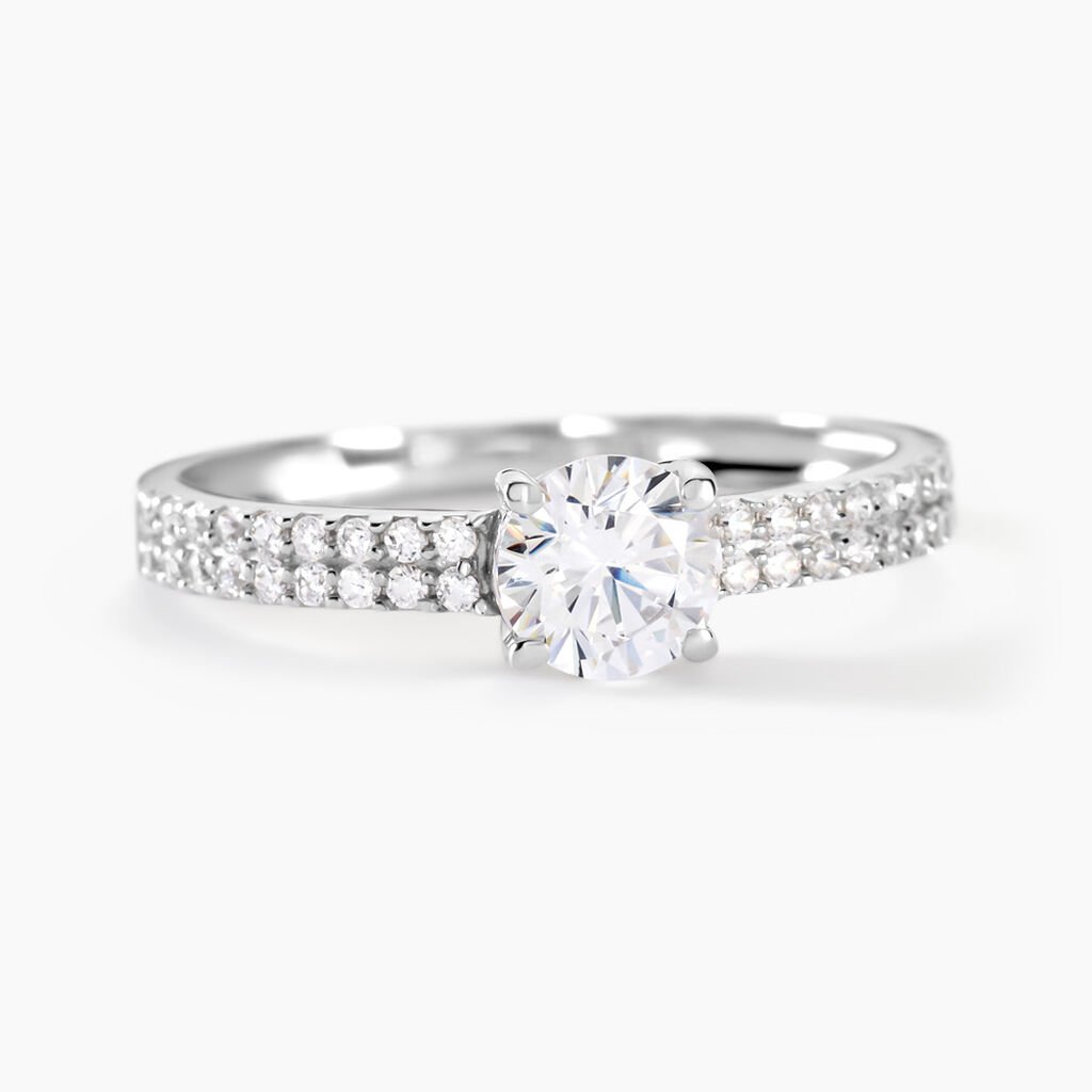 Bague Dayna Or Blanc Oxyde De Zirconium - Solitaires Femme | Marc Orian