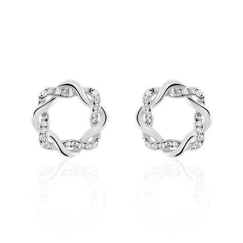 Boucles D'oreilles Pendantes Calandra Argent Blanc Oxyde De Zirconium - Boucles d'oreilles Pendantes Femme | Marc Orian
