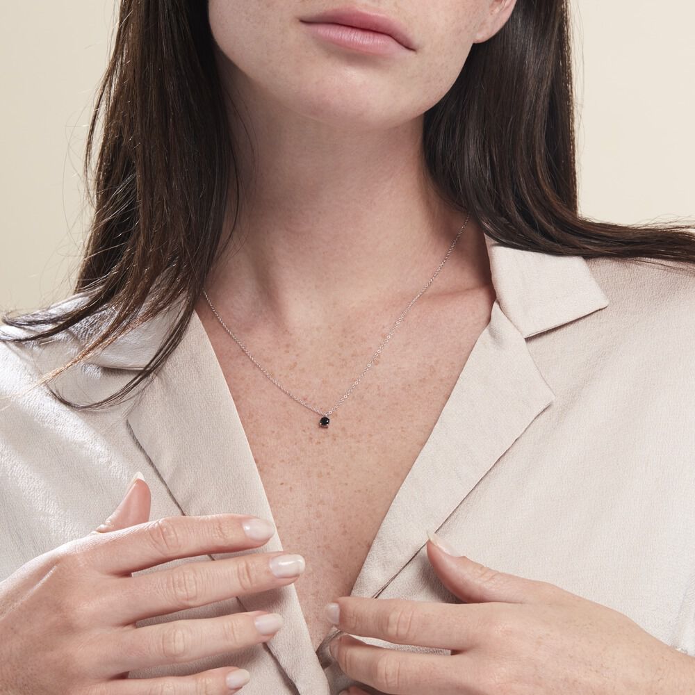 Collier Lylwenn Argent Blanc Oxyde De Zirconium Noir - Colliers solitaires Femme | Marc Orian