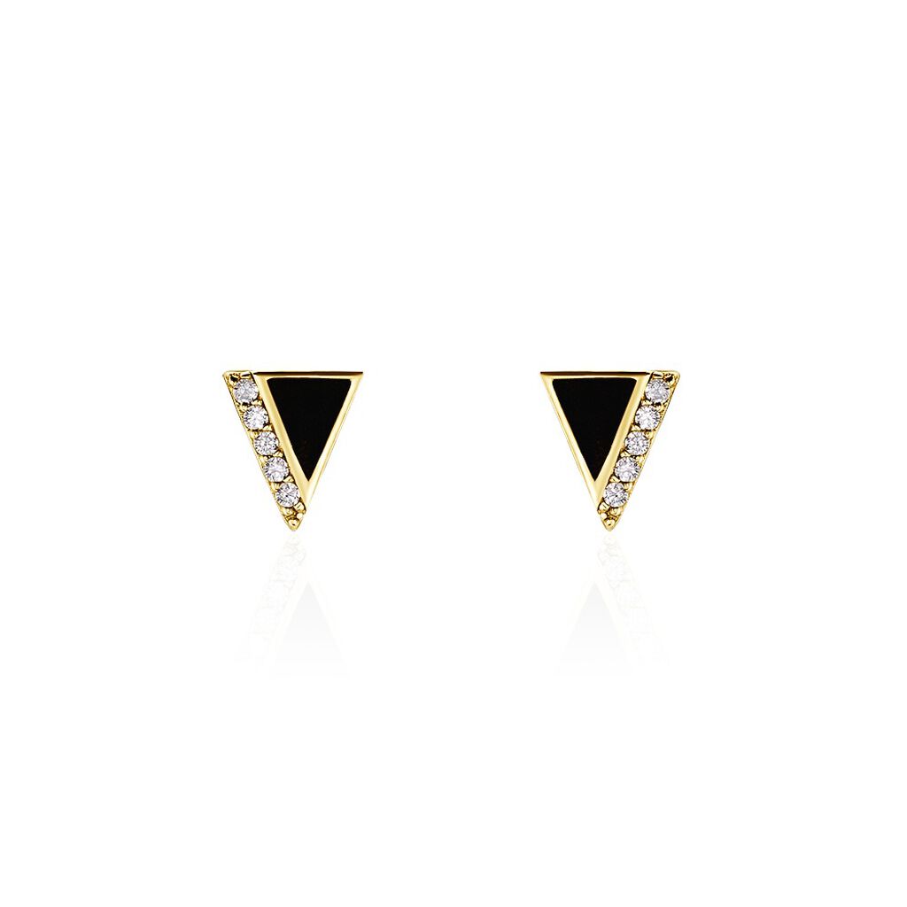 Boucles D'oreilles Puces Seymour Or Jaune Oxyde De Zirconium - Puces Femme | Marc Orian
