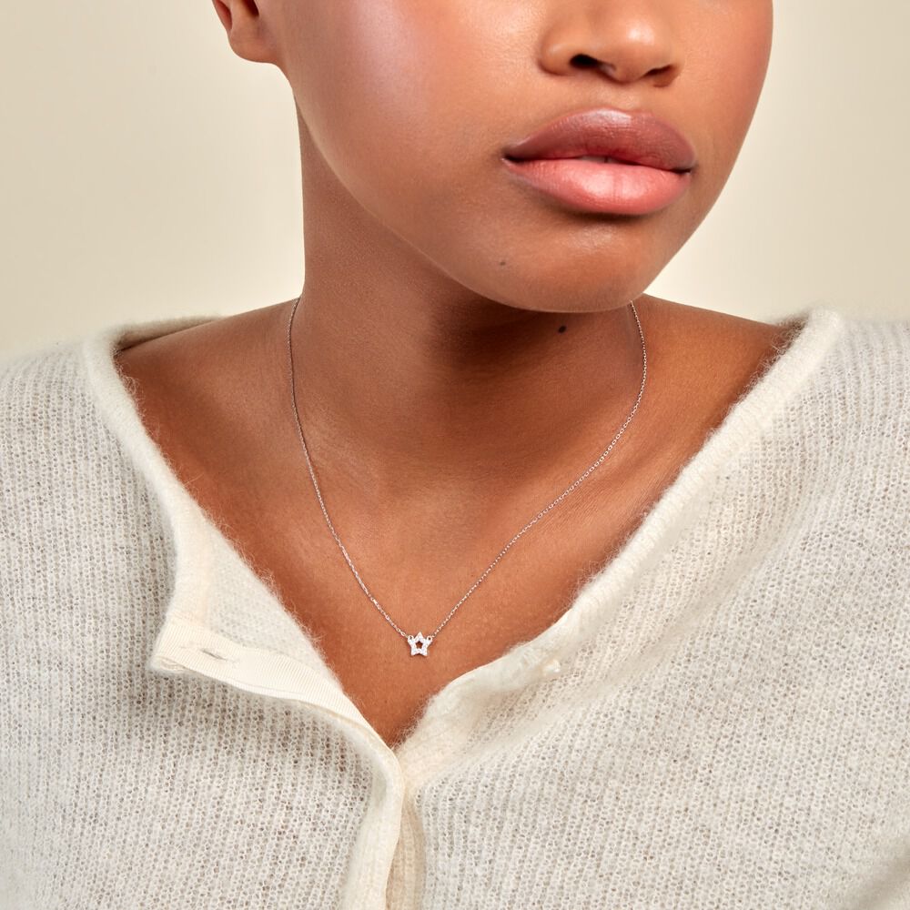 Collier Stellan Argent Blanc Oxyde De Zirconium - Colliers avec pierres Femme | Marc Orian