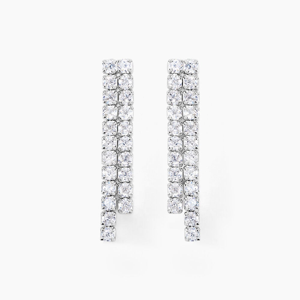 Boucles D'oreilles Pendantes Louann Argent Blanc Oxyde De Zirconium - Pendantes Femme | Marc Orian