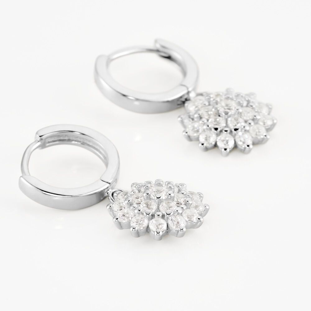 Cr&eacute;oles Argent Blanc Maximille Oxydes De Zirconium - Cr&eacute;oles Femme | Marc Orian