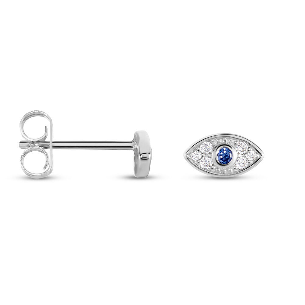 Boucles D'oreilles Puces Josue Argent Blanc Oxyde De Zirconium - Puces Femme | Marc Orian