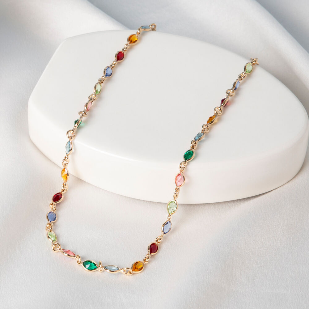 Collier Ilvaae Plaqué Or Jaune Pierre De Synthese - Colliers avec pierres Femme | Marc Orian