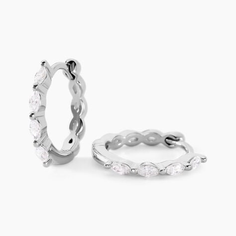 Créoles Servane Argent Blanc Oxyde De Zirconium - Créoles Femme | Marc Orian