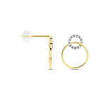 Boucles D'oreilles Or Jaune Achim Diamants - Puces Femme | Marc Orian