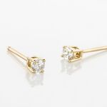 Boucles D'oreilles Puces Aphrodite Or Jaune Diamant - Puces Famille | Marc Orian