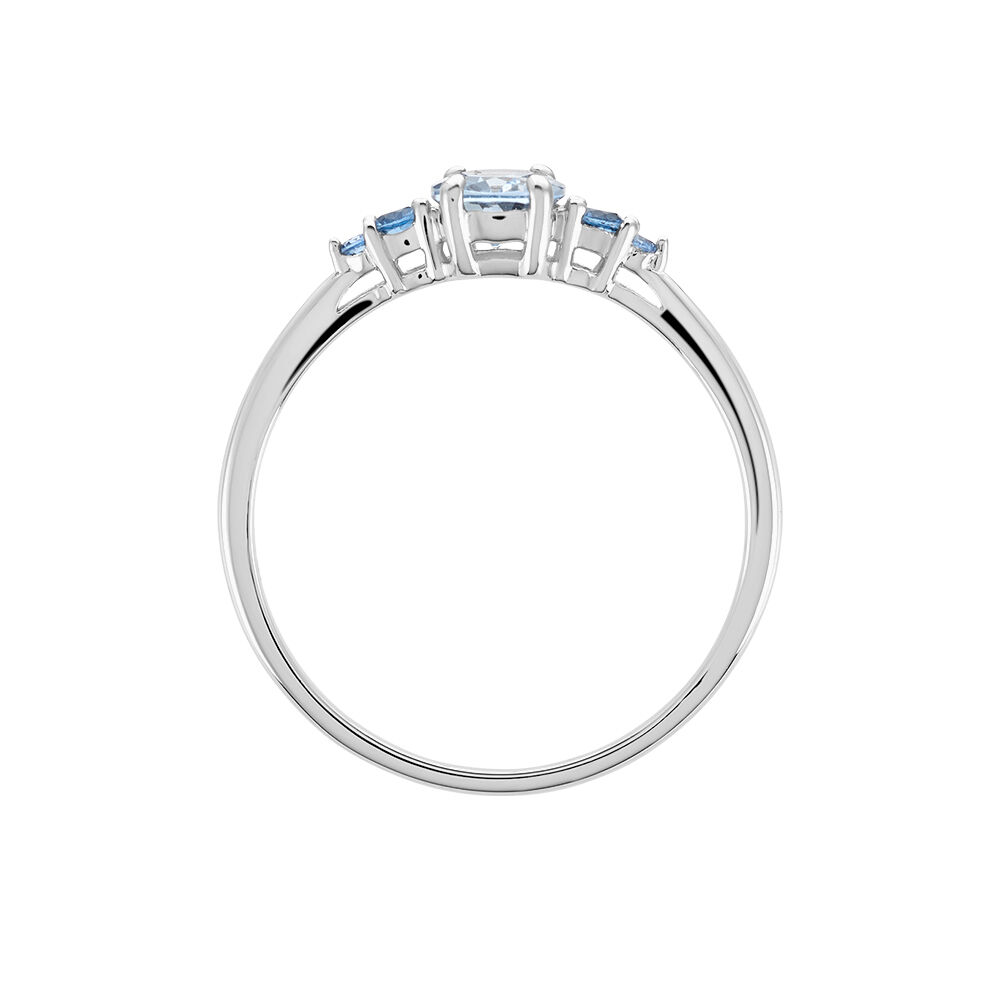 Solitaire Accompagne Argent Rainbow Oxyde De Zirconium Bleu T48 - Bagues de promesse Femme | Marc Orian