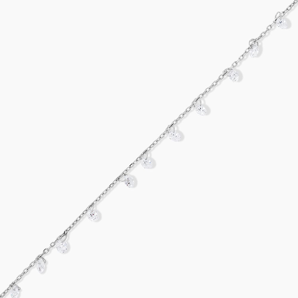 Cha&icirc;ne De Cheville Carolaine Argent Blanc Oxyde De Zirconium - Chaines de cheville Femme | Marc Orian