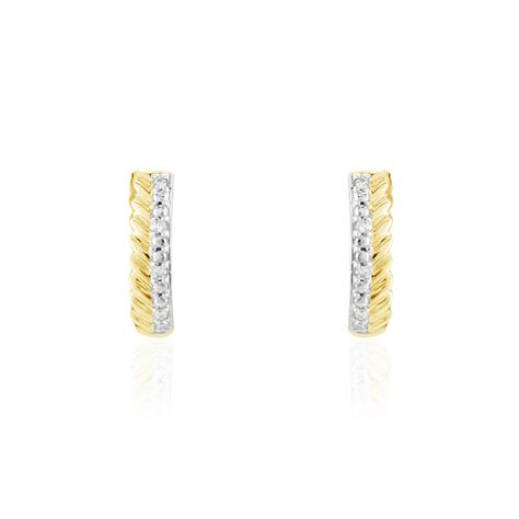 Demi Cr&eacute;oles Or Jaune Adah Diamants - Cr&eacute;oles Femme | Marc Orian