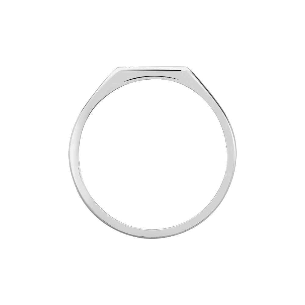 Chevalière Cillian Argent Blanc - Bijoux personnalisés Homme | Marc Orian